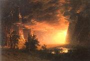 Albert Bierstadt Sunset in the Yosemite Valley Sweden oil painting artist